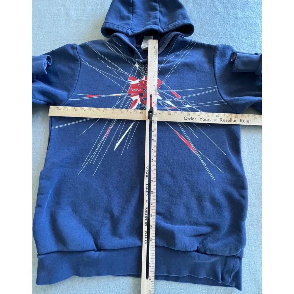 Adidas London 2012 Olympic Games Hoodie Navy Blue Graphic‎ Pullover Mens Small
